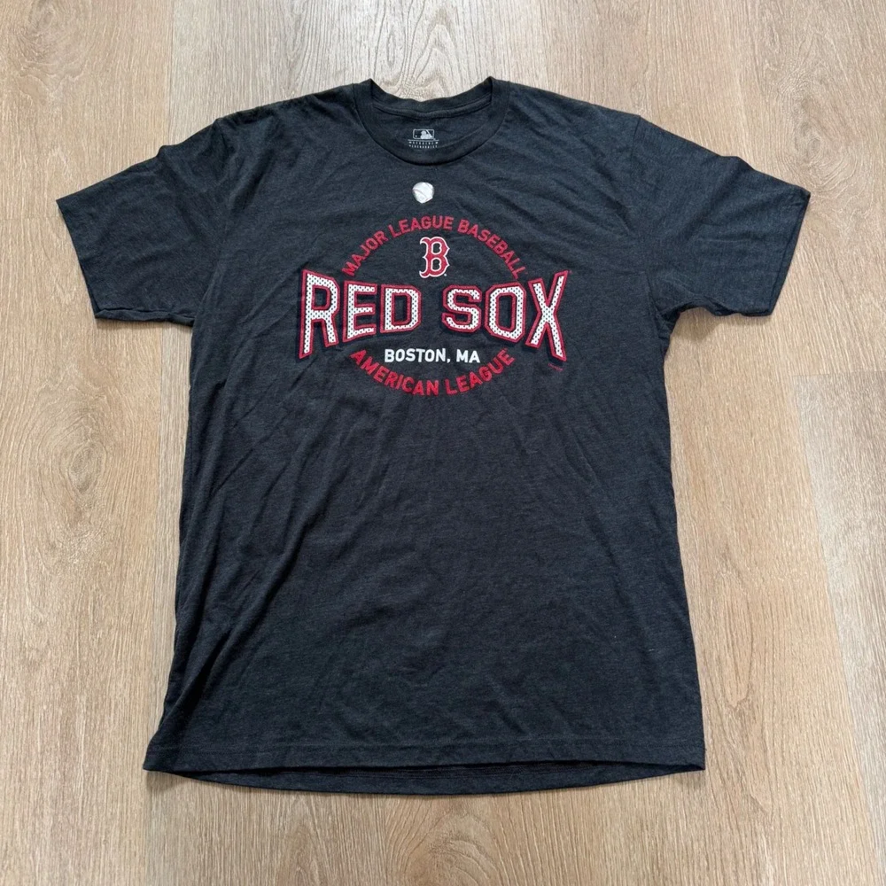 MLB Genuine Merchandise Boston Red Sox T-Shirt Mens L Charcoal Graphic Tee - Picture 2 of 6